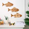 3Pcs/Set Bathroom Fish Wall Decoration, Rustic Wooden Fish Wall Art Sculpture, Nautical Wall Hanging Ornament for Beach Lake House