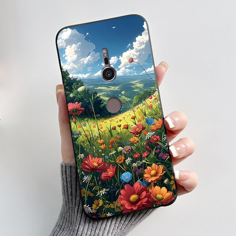 Trendy Milk Tea Rabbit Printed Case For Sony Xperia XZ2/SO-03K Black Case For Sony Xperia XZ3/SO-01L Anti-scratch Soft Shell