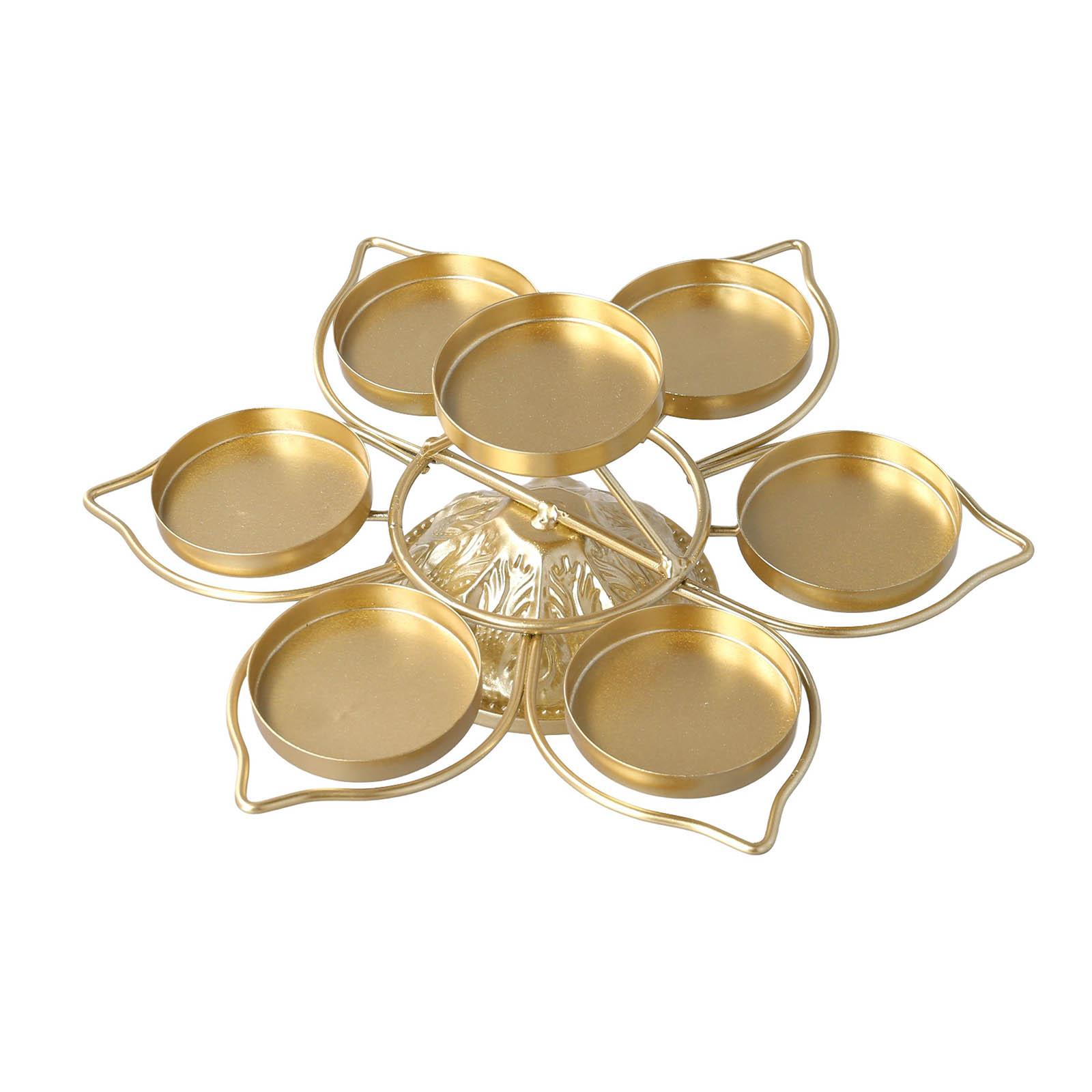 

Лампа «Семь звезд» для домашнего стола, центральный элемент, подсвечник для чайной свечи «Лотос», латунный подсвечник «Лотос», настольное украшение для дома золотой