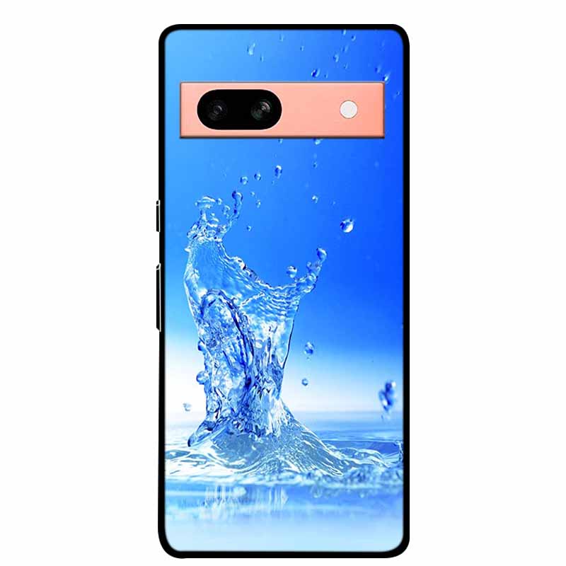 Per Google Pixel 7a 5G Custodia 6.1" Cover Fiori Bordo Nero Silicone TPU Morbida Cover Posteriore Per Google Pixel7a 2023 Custodia Telefono Fundas