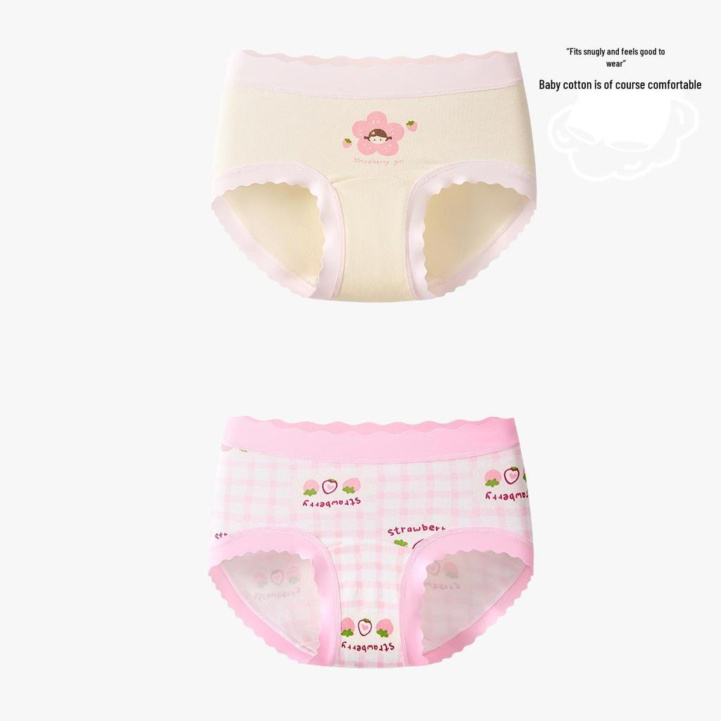 Girls' Pure Cotton Underwear for Toddlers and Older Kids - All Cotton Crotch, No Wedgies, Triangle Style