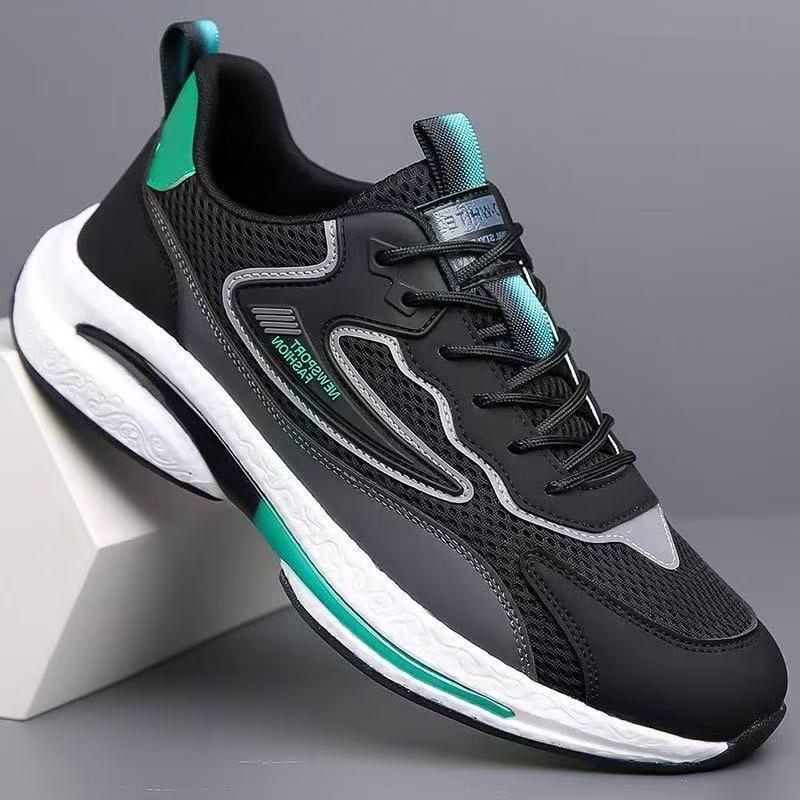 Vår nya herrskor i mesh, avslappnade sportskor, moderiktiga, mångsidiga, bekväma, andningsbara herrskor, läderskor