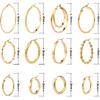 Jinxiuge 12 Pairs Gold Hoop Earrings Set Stainless Steel Twisted Round Small Chunky Hoop Earrings for Women