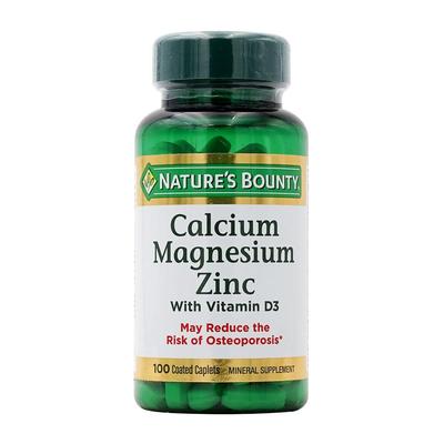 Calcio, magnesio y zinc con vitamina D3 (100 comprimidos recubiertos)