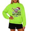 Ladies' Fashionable Casual Round Neck Long Sleeved Christmas Printed Hoodie