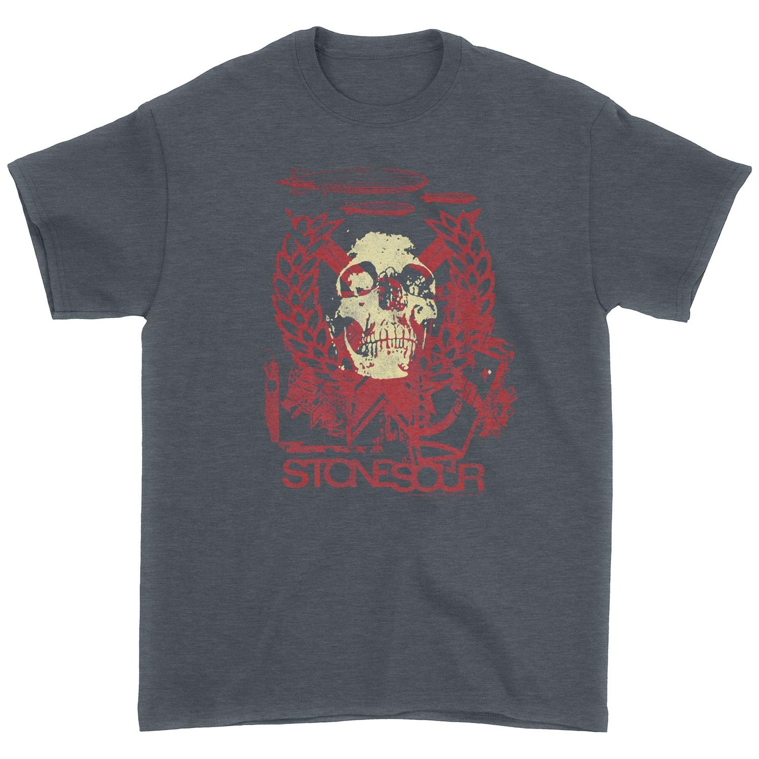 Men s Stone Sour Yellow Skull T-Shirt Mens Womens Tees Top  Grey L