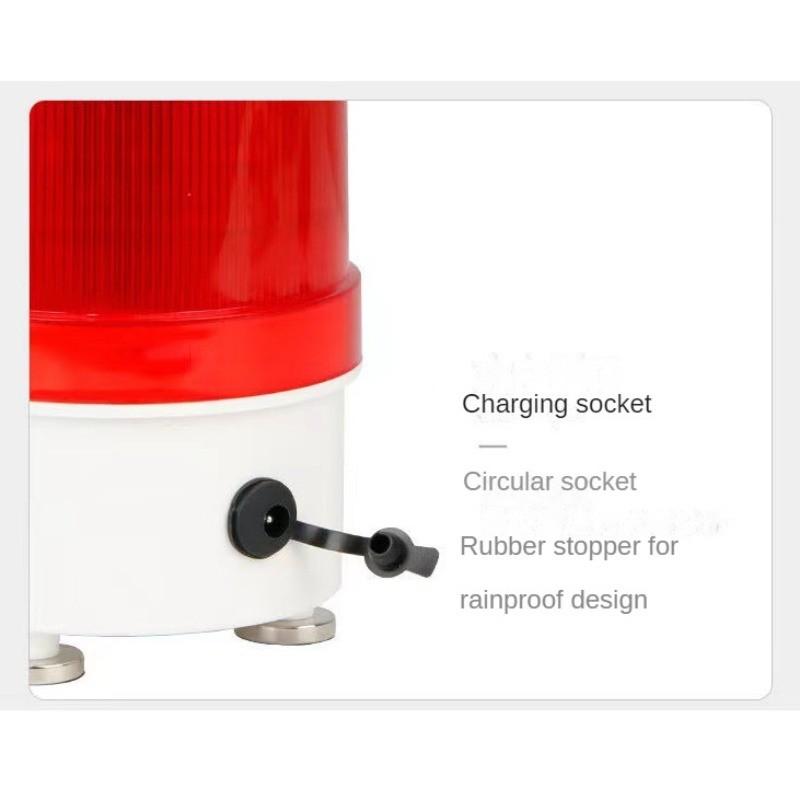 LED Rotary Strobe Rechargeable Magnetic Adjustable Sound Warning Light High Brightness Simulation Rotation Alarm Light