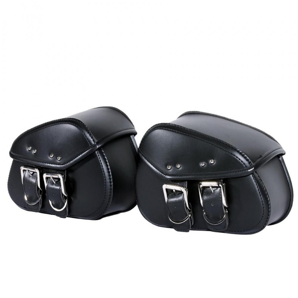 Universelles Mini-Paar Motorrad PU-Leder Seiten-Sattel-Gepäcktaschen Metallschnalle