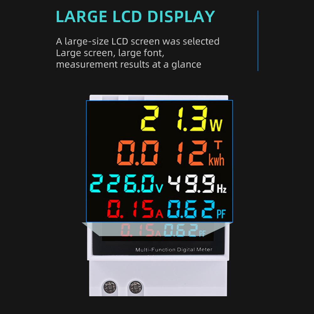 D52-2066 Multifunctional Digital Meter Single-Phase Voltage Current Power Meter Equipped With Full-View LCD Color Display