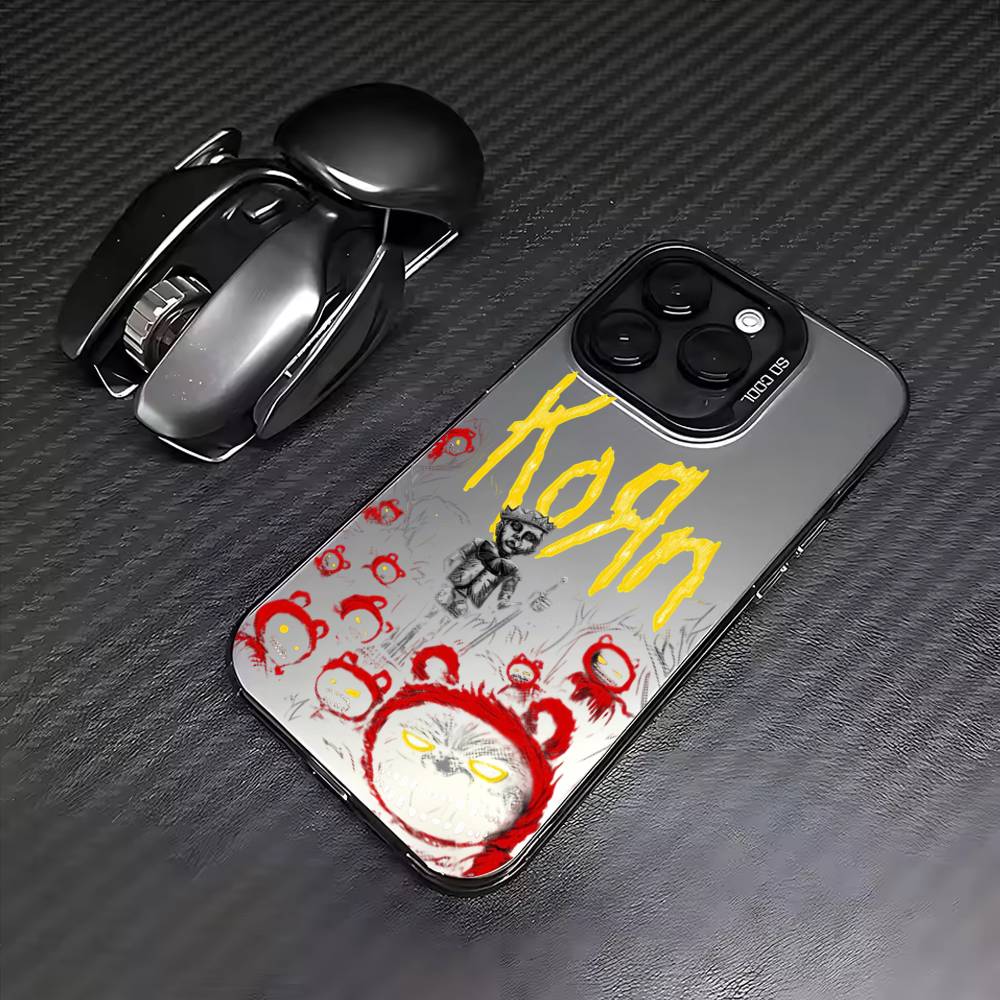 K-KornS Rock Band   Phone Case For iPhone17,16,15,14,13,12,11 Plus,Pro Max Colored Silver Plated Inside Cover