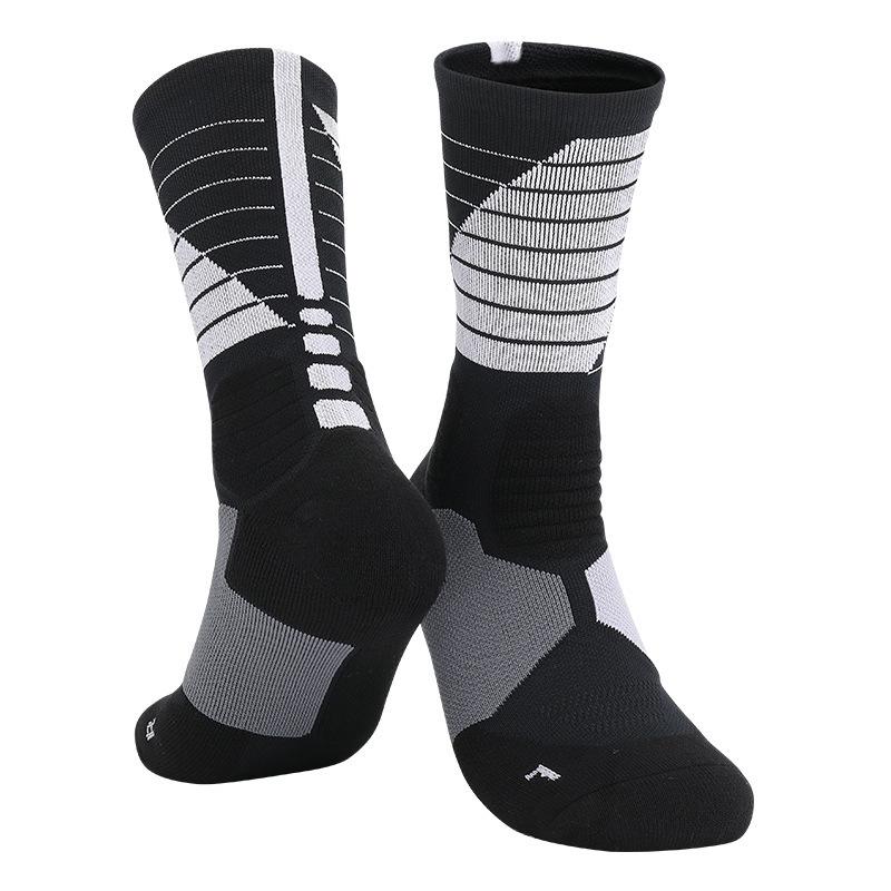 Professional Actual Combat Basketball Socks Men'S Medium Tube Thickened Towel Bottom Elite Running Socks Sweat-Absorbing Breathable Sports Socks Men