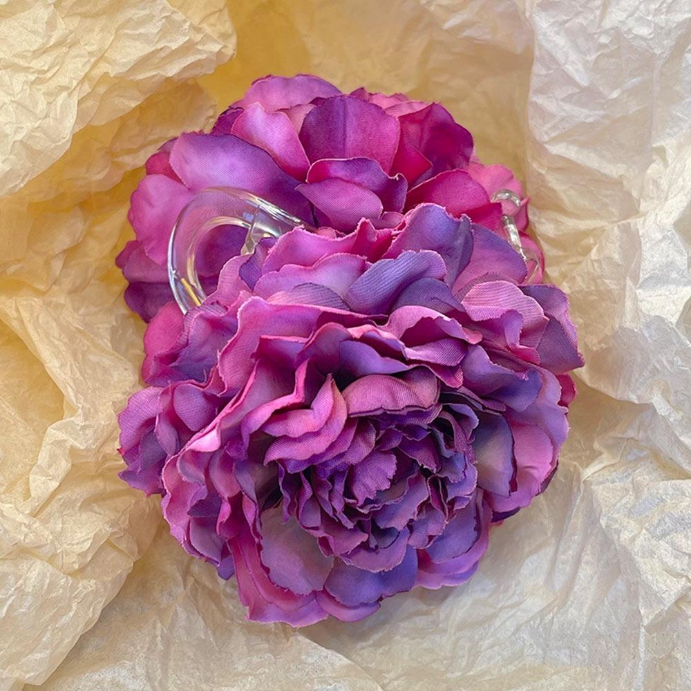 

Beautiful Hair Bun Shark Clips Simulation Flowers Summer Beach Headpiece for Women Girls фіолетовий