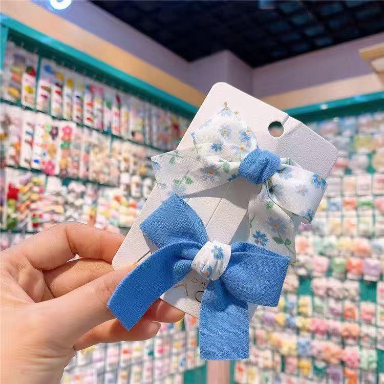 Children'S Bow Clip Spring Floral Hairpin Sweet Girl Princess Hair Accessories Baby Side Bangs Clip
