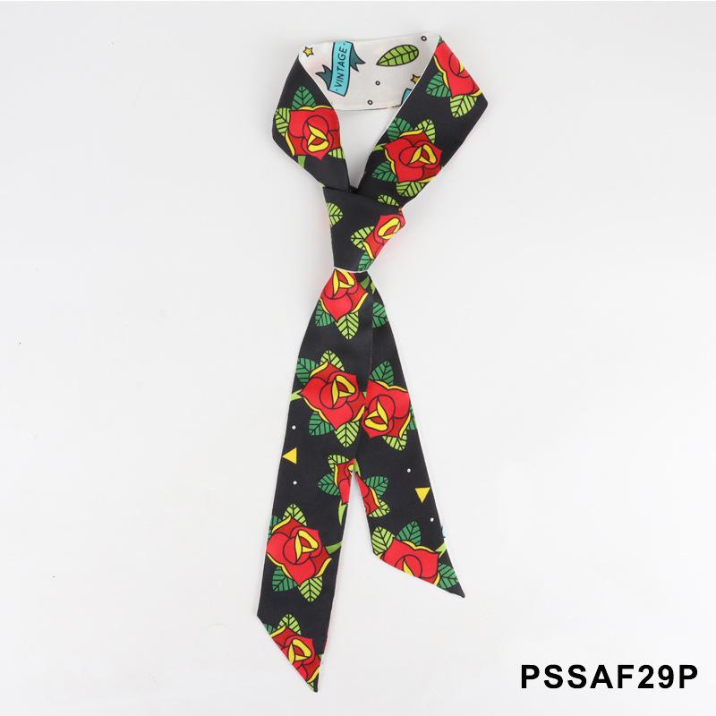 1116 Small Silk Scarf Ins French Headband Streamer Letter Retro Long Ribbon Decorative Small Scarf Scarf