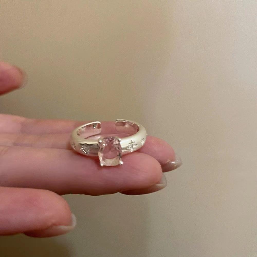 New Light Green Butterfly Sparkly Open Adjustable Ring All-match Ring Ring for Women Jewelry Resin Ring