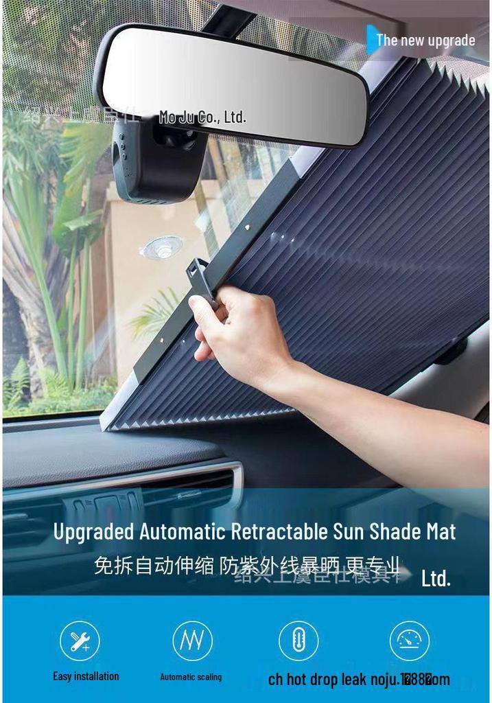 Automatic Retractable Windshield Sunshade Curtain for Summer Car Protection