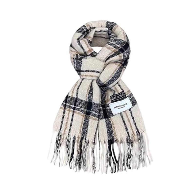 Autumn and winter new imitation cashmere scarf women's winter warm thickened outer shawl student plaid simple fashion scarf