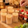 Set de 6 Pots de 150 Cure Dents en Bois pour Apéritif, Cuisine et Usage Quotidien