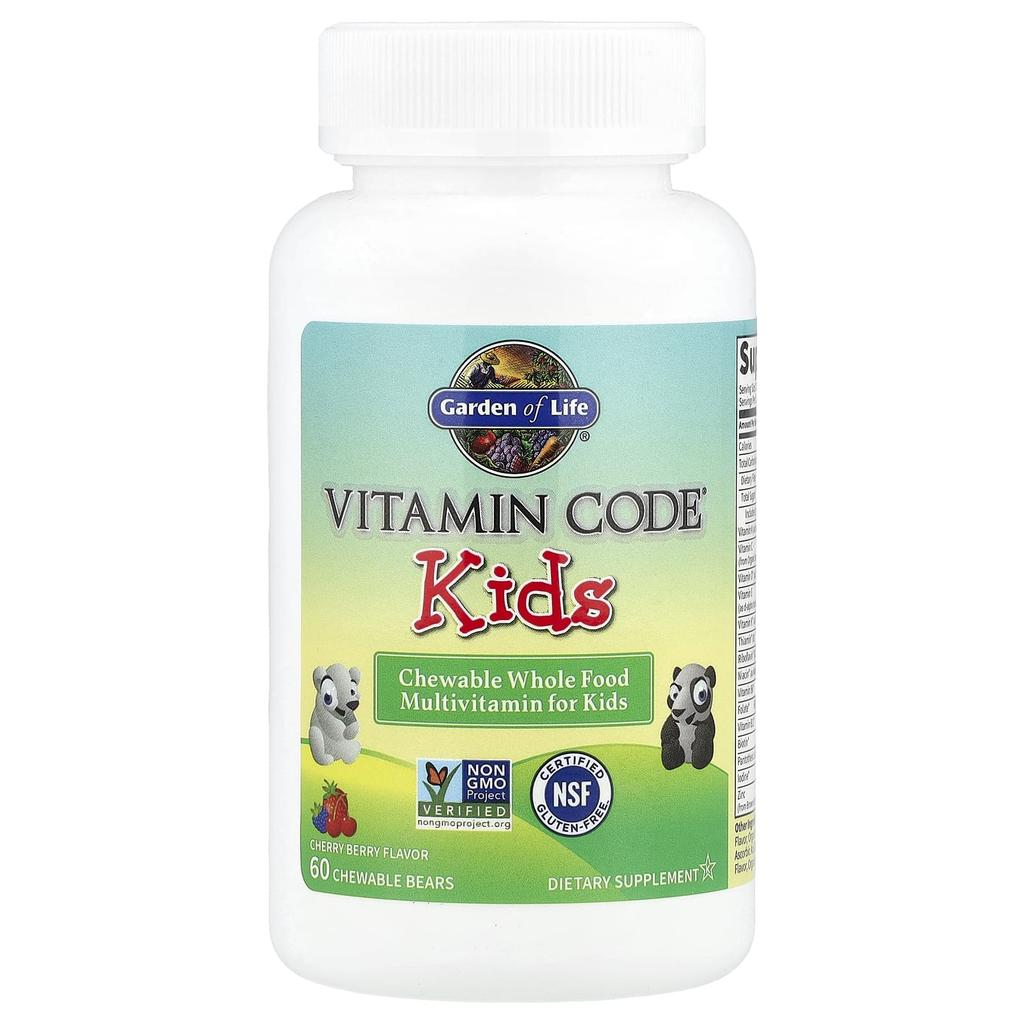Vitamin Code® Children's, Chewable Whole Food Multivitamin, Cherry Berry, Bear Shaped Chewables, 60 Tablets