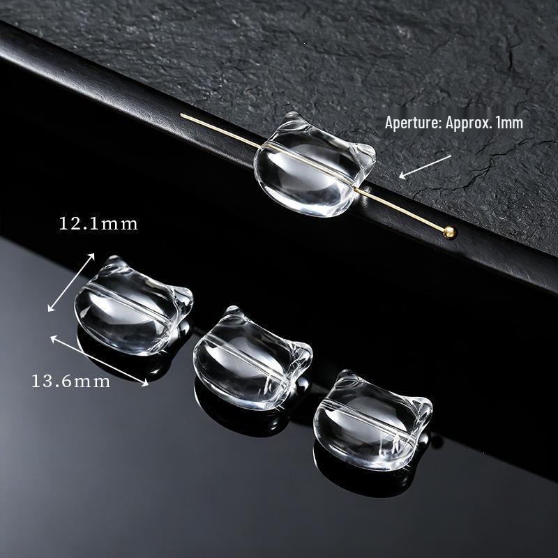 Handmade White Crystal Glass Carving Beads for DIY Bracelets