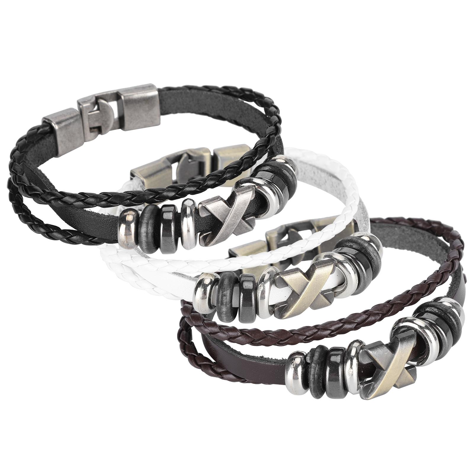 

Hand Rope MultiLayer Knit Bracelet Handmade Fashionable Leather Couple Wristband