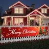 Christmas Decoration Red Background Holiday Banner Seasonal Banner Eye-catching Christmas Party Banner For Indoor Decor Home