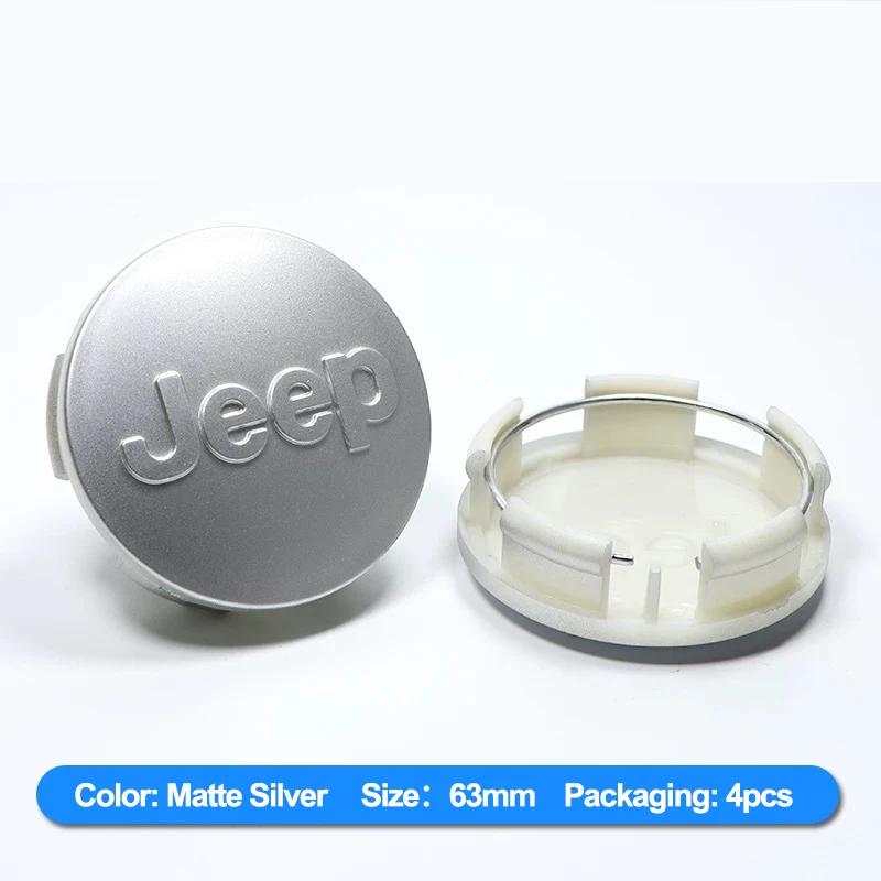Per Jeep 4 Pezzi Coprimozzo Ruota Pneumatico Auto Set Decorazione Emblema Con Dimensioni 55MM 63MM Per Jeep Wrangler Grand Cherokee Aveng