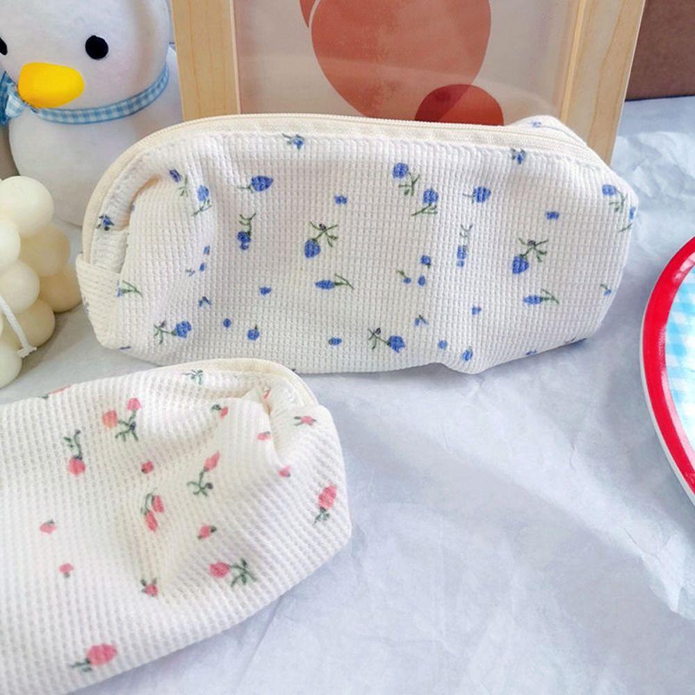 Women Pen Holder Pen Box Fresh Style Makeup Bag Small Flowers Pencil Bag Pencil Cases Storage Bags