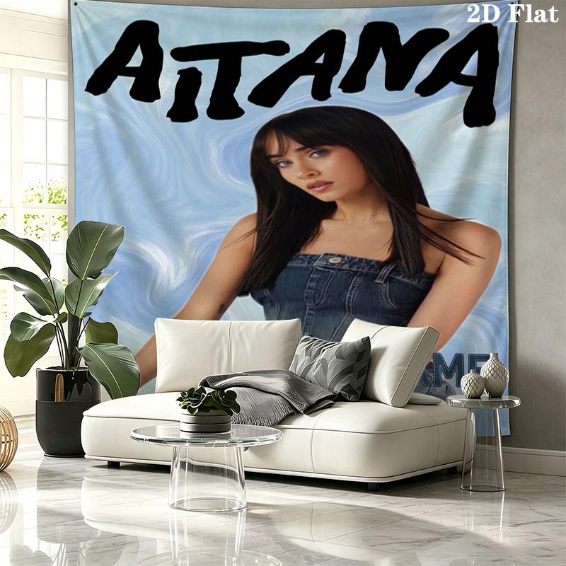 Aitana Name Wandteppich Ästhetischer Wandbehang Bedruckter Stoffdecke Dekorative Wandteppiche für Schlafzimmer Wohnzimmer Heimdekoration