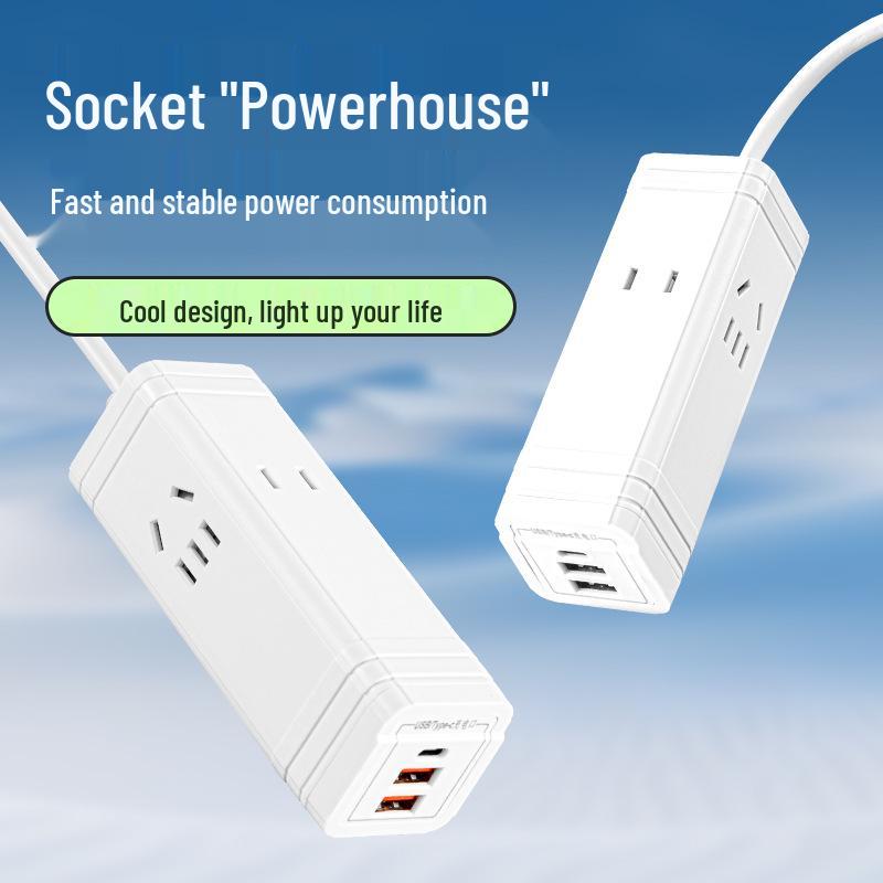 Intelligente rechteckige USB-Reisesteckdosenleiste mit Multifunktionssteckdose für den Heim- und Wohnheimsgebrauch
