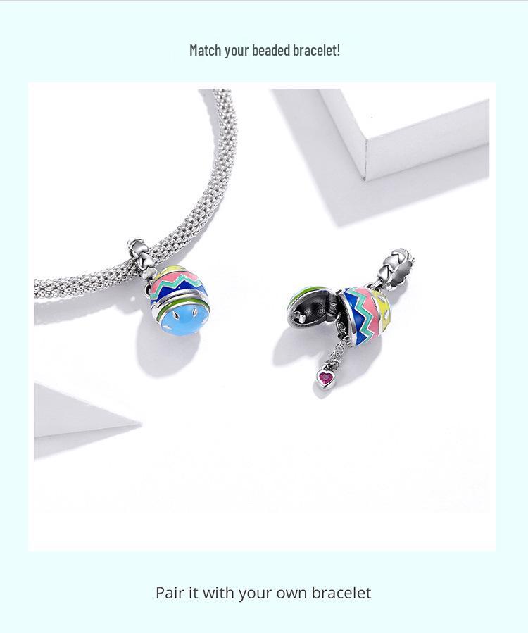 Yinziyun 2021 Ostern Herz Ei Anhänger DIY Perle SCC1753