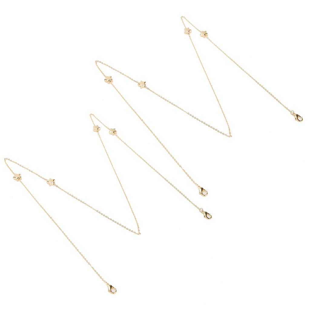2pcs Star Shaped Pendant Clavicle Chain Stylish Face Cover Chain Lanyard Jewelry Gift