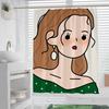 Cartoon Minimalist washable Dirt-Resistant Shower Curtain Shower Head waterproof Polyester Bath Curtain For Home Decor