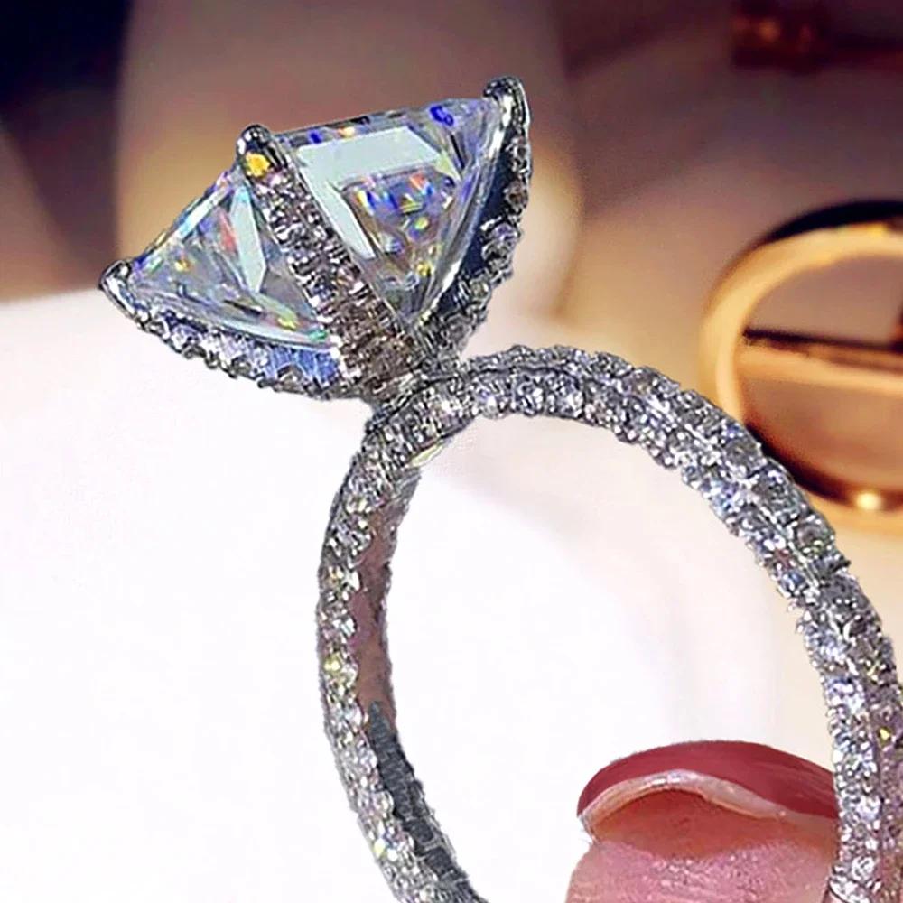 

2026 Square Princess Cubic Zirconia Wedding Rings Women Paved AAA CZ Stone Simple Versatile Female Finger Ring Fashion Zircon 6