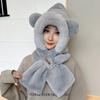 2023 Winter Cute Bear Ear Warm Hat Plush Scarf Hat Outdoor Windproof Cycling Hat Women Beanies Caps