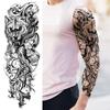 1 Foglio Tatuaggi Temporanei Finti Manica Lunga Per Donne Uomini Leone Tigre Fiore Lupo Maori Tatuaggio Adesivo Braccio Gamba Trasferimento ad Acqua Fai da Te