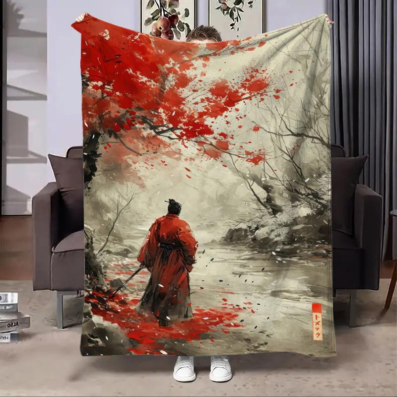 

8 Sizes Japanese Geisha River Printed Blanket Warm Soft and Comfortable Home Travel Blanket Sofa Bedding Cover Blanket Kids Gift 100x150cm(39x59in)