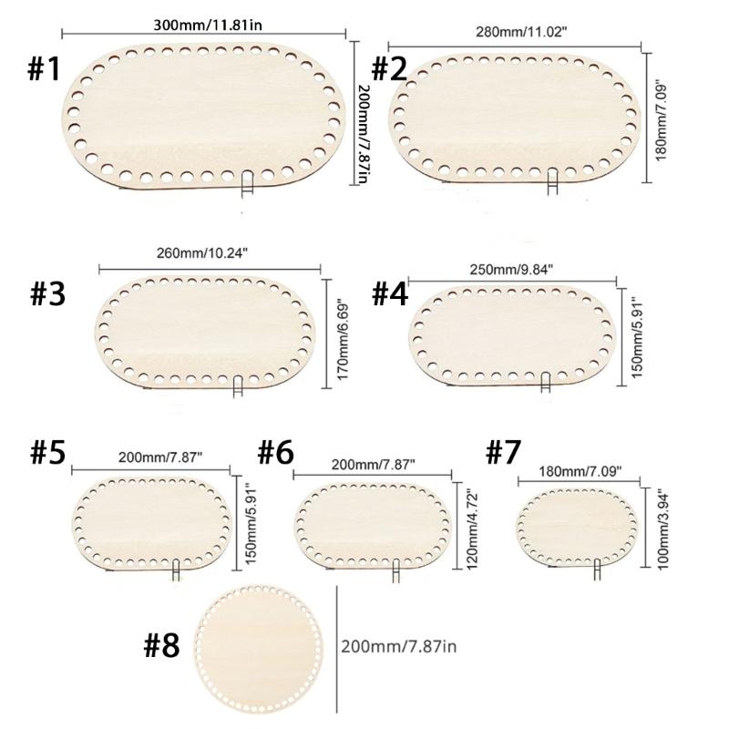 2 Stück Holzkorbboden Rohling Häkelkorbboden zum Herstellen von Häkelkörben Strickkorb Handweben Heimdekoration