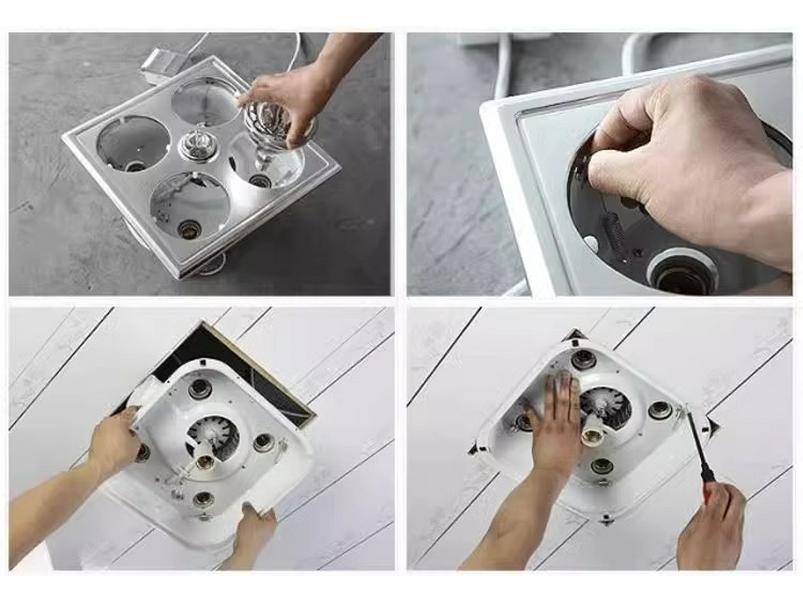 Classic Warm Light Bath Heater & Exhaust Fan with Integrated Ceiling Design