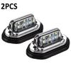 2Pcs Car License Plate Lights, 6 Led License Plate Lights, 12V White Tail Lights, Suitable for Cars, Trucks, Buses, Motorcycles, Trailers, Etc