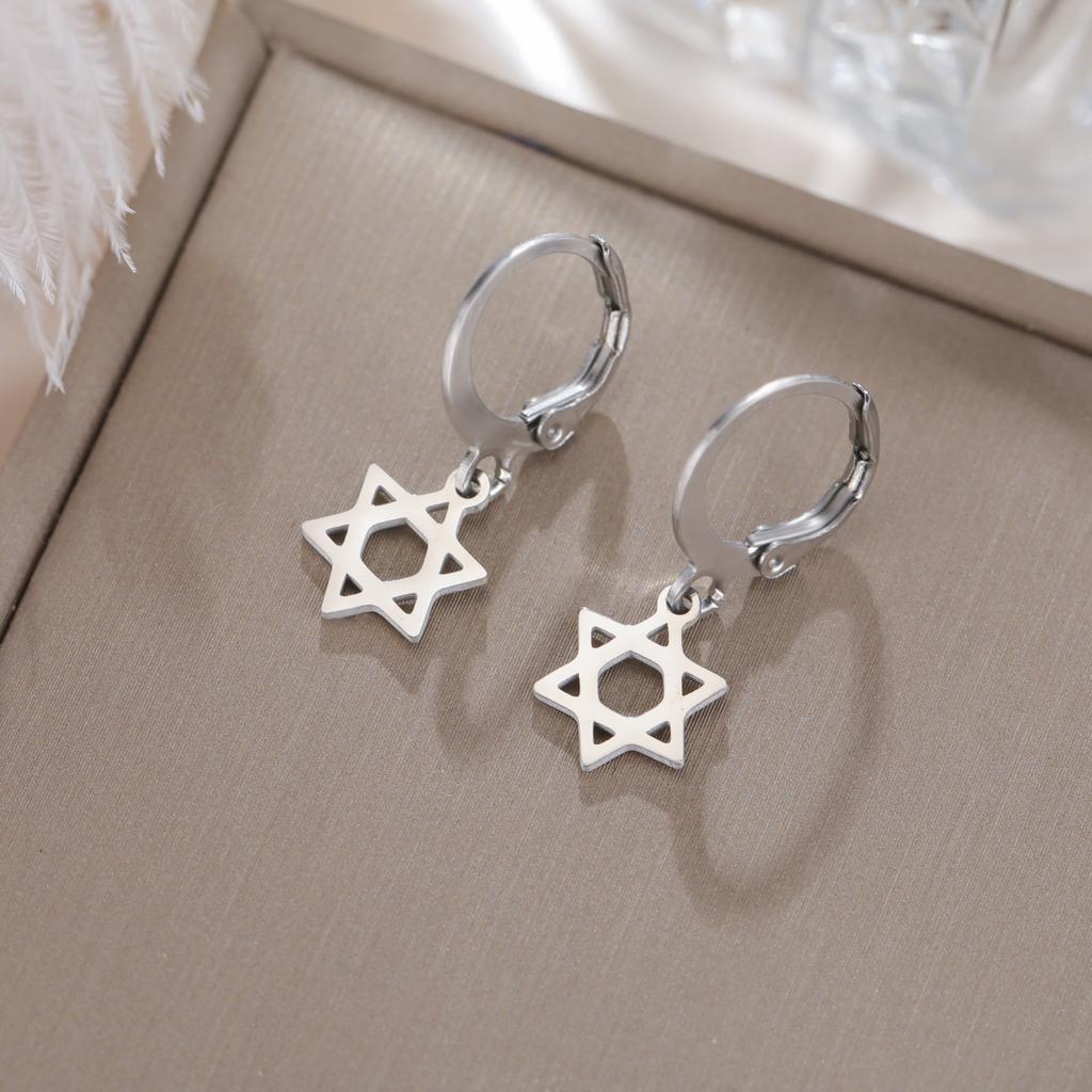 Golden Pendant Hoop Earrings with Heart Hexagon Snake Cross Butterfly Flower Bird Jewelry Gift