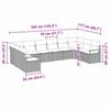 10 Piece Grey Poly Rattan Sofa Set with Cushions