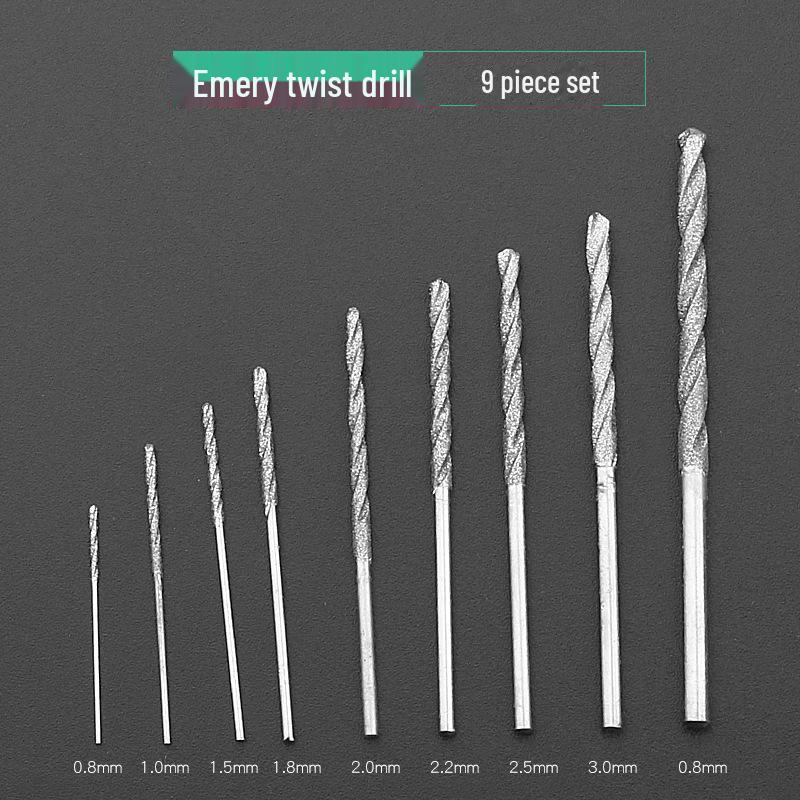 Diamond Twist Drill Bit for Jade, Beeswax, Crystal, and Glass. Electric Grinder Included.