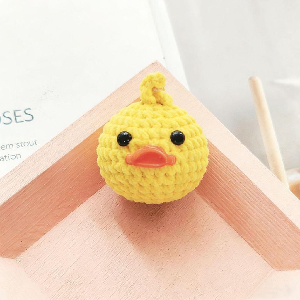 Hand-Knitted Capybara & Rabbit Animal Ball Keychain - Kids' Bag Charm