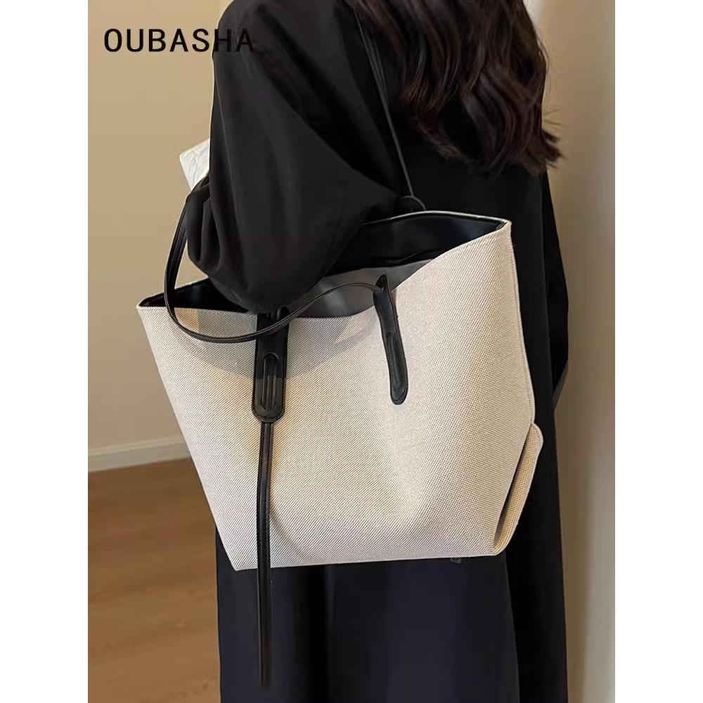 Premium Sense Bag Women 2025 New Niche Design Canvas Bag Fashionable Large Capacity Commuter Tote Bag