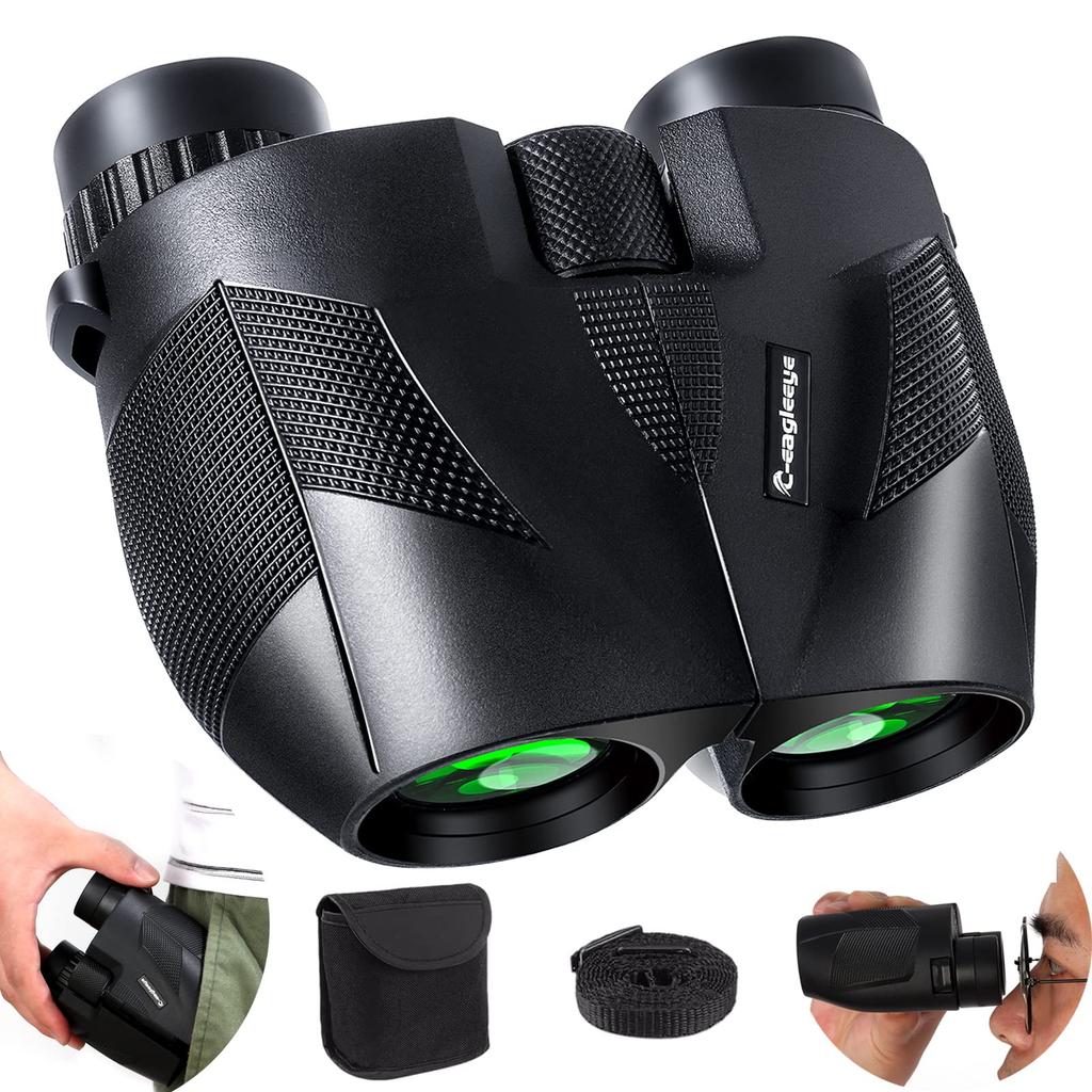 C-eagleeye Binoculars for Concerts and Live Performances, 10x High Magnification, Anti-Vibration, Lightweight, Small, Waterproof, Compact, Kids'