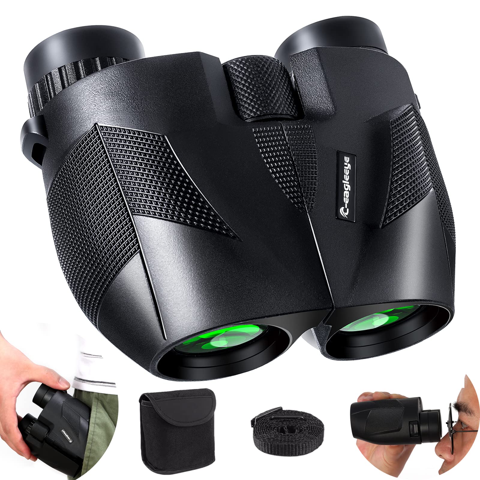 

C-eagleeye Binoculars for Concerts and Live Performances, 10x High Magnification, Anti-Vibration, Lightweight, Small, Waterproof, Compact, Kids