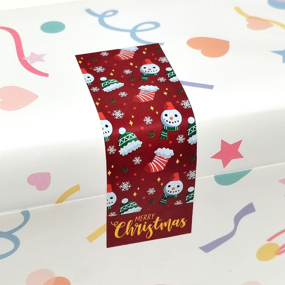 Year Gift Box Wrapping Merry Christmas Stickers Greeting Tags Sealing Labels Santa Claus Snowman