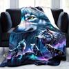 1pc of Ultra-Soft Flannel Blanket with Wolf Design Pattern for Couch Bedroom Gift High Definition Print Flannel Fabric Wrap