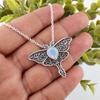 For Women Gift Milky Opal Gemstone 925 Sterling Silver Jewelry Boho Pendant1.2" CP-31-17